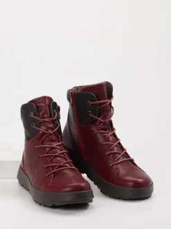 Think – Schnürboots aus Ziegenleder in Bordeauxrot