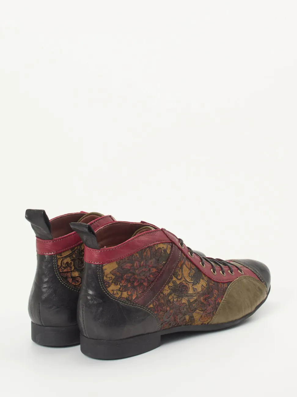 Think – Schnürstiefelette aus geprägtem Leder Multi