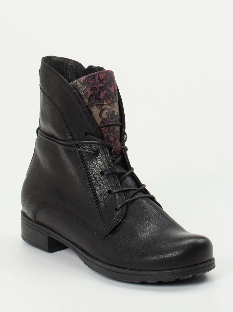 Think – Schnürstiefelette aus Ziegenleder Schwarz