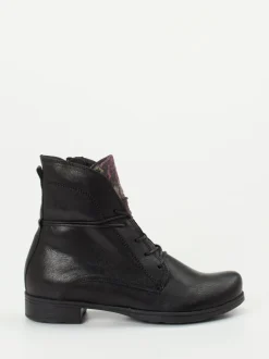 Think – Schnürstiefelette aus Ziegenleder Schwarz