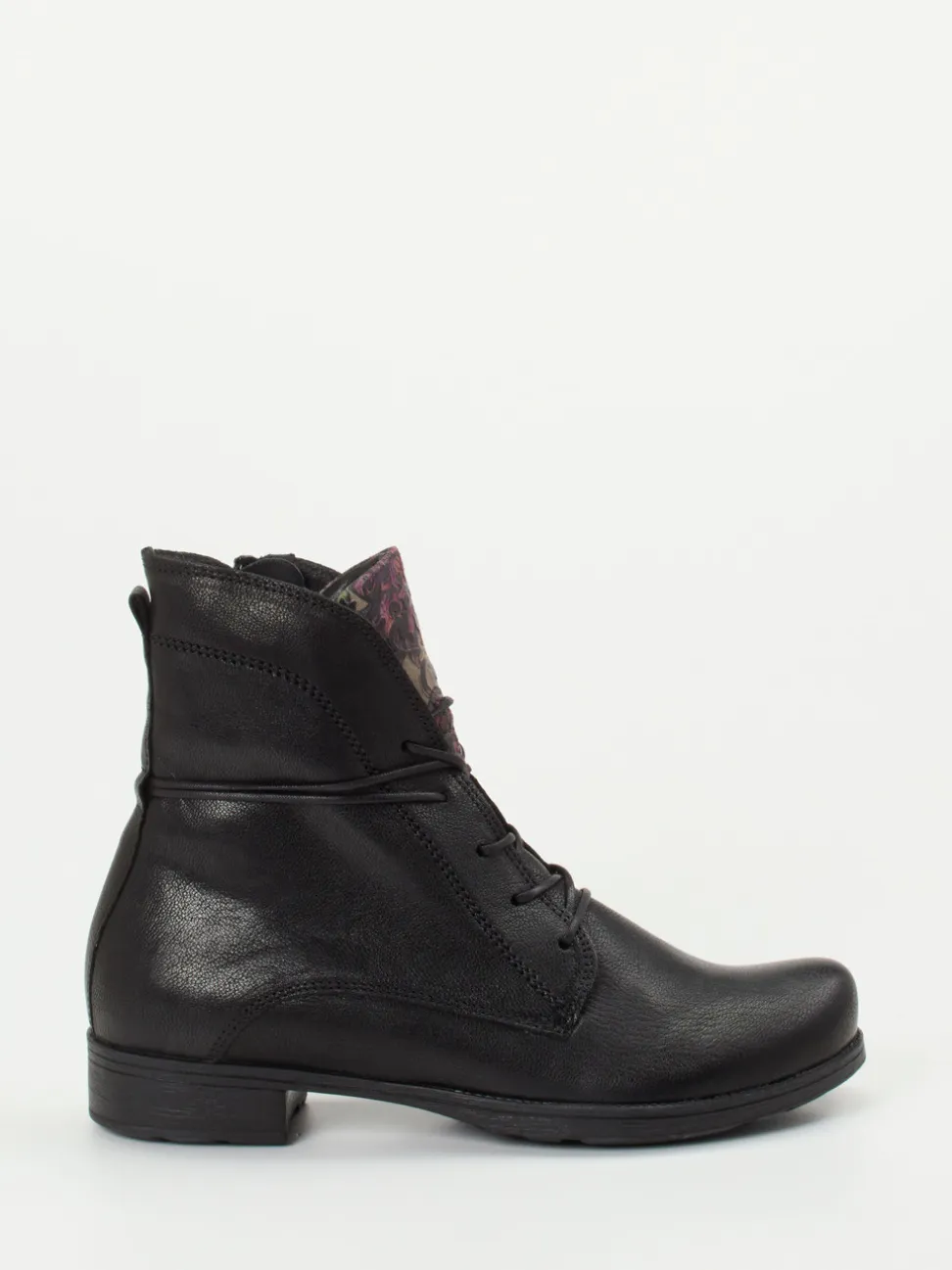 Think – Schnürstiefelette aus Ziegenleder Schwarz