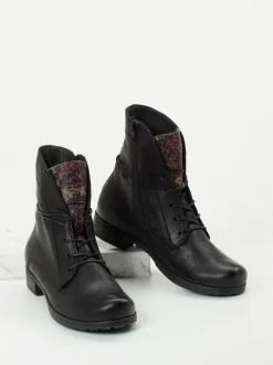 Think – Schnürstiefelette aus Ziegenleder Schwarz