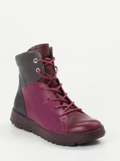 Think – Schnürstiefeletten aus Ziegenleder Brombeerrot