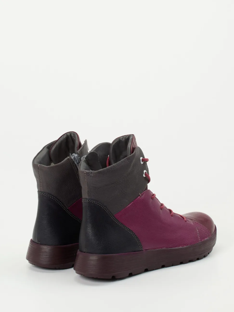 Think – Schnürstiefeletten aus Ziegenleder Brombeerrot