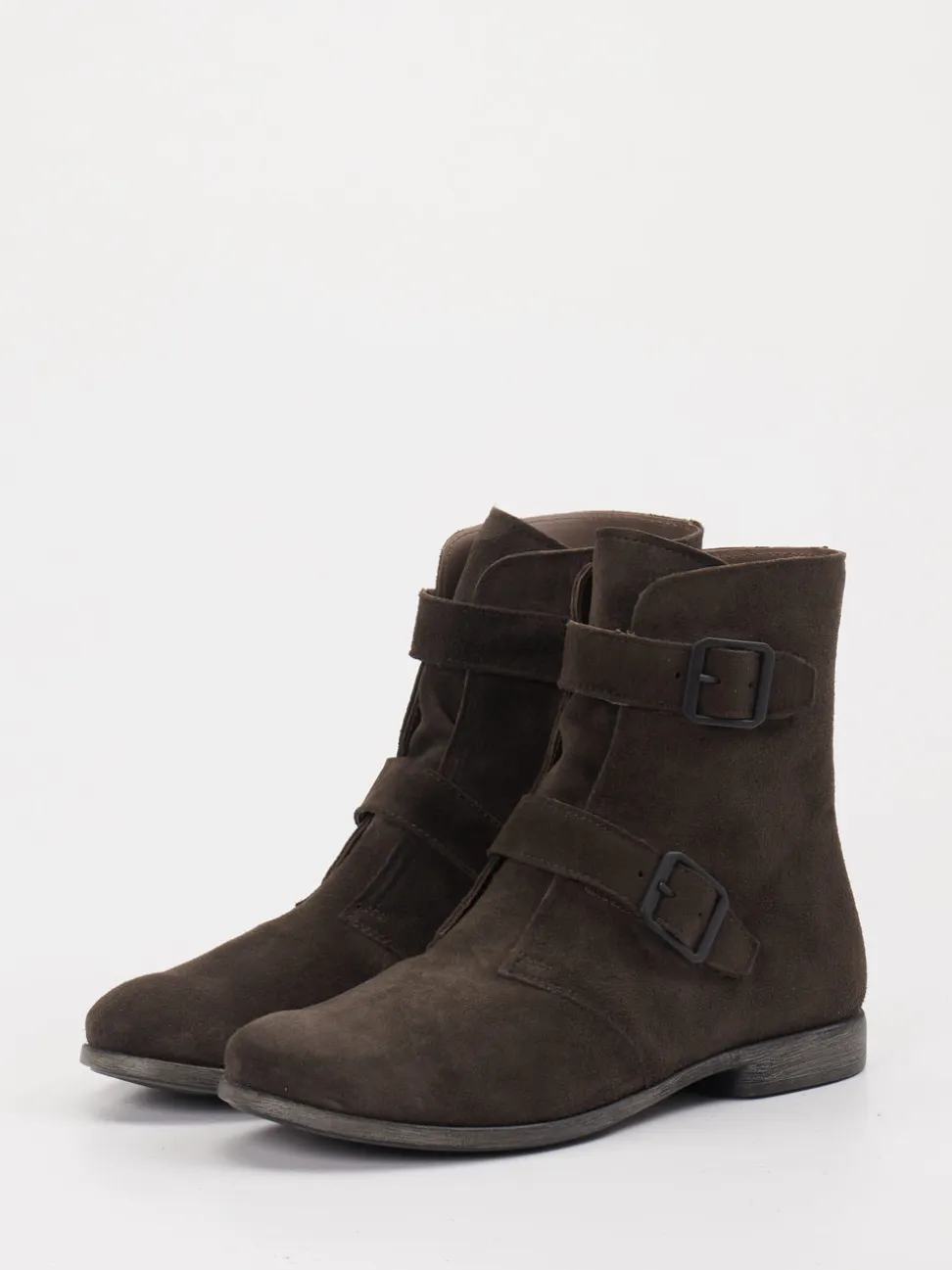 Think – Stiefelette aus Veloursleder Dunkelbraun