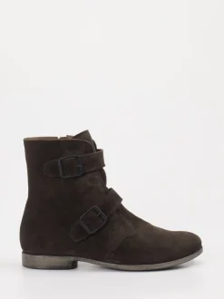Think – Stiefelette aus Veloursleder Dunkelbraun