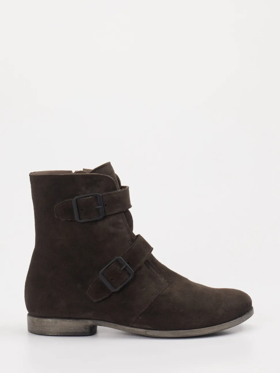 Think – Stiefelette aus Veloursleder Dunkelbraun