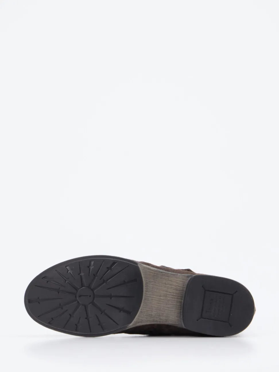 Think – Stiefelette aus Veloursleder Dunkelbraun