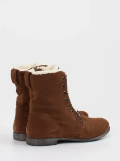 Think – Stiefeletten aus Veloursleder mittelbraun