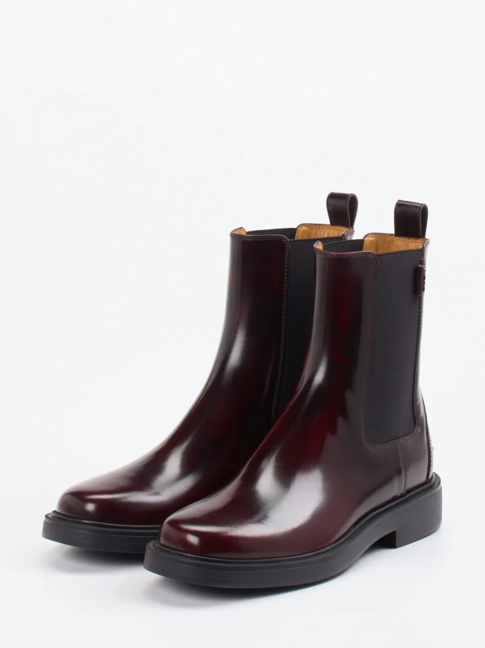 Tod's – Chelsea Boots aus Hochglanzleder Bordeaux