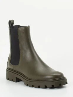 Tod's – Chelsea Boots aus Kalbleder Olivgrün
