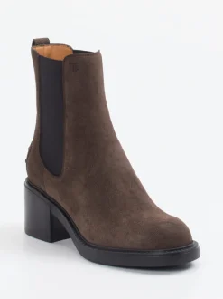 Tod's – Chelsea Boots aus Veloursleder Dunkelbraun