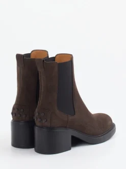 Tod's – Chelsea Boots aus Veloursleder Dunkelbraun