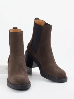 Tod's – Chelsea Boots aus Veloursleder Dunkelbraun