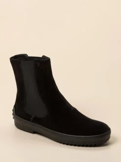Tod's – Chelsea Boots aus Veloursleder Schwarz