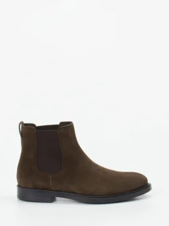 Tod's – Chelsea Boots aus Veloursleder dunkelbraun