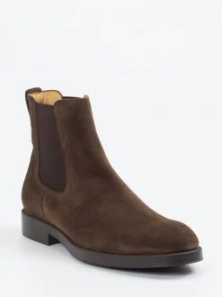Tod's – Chelsea Boots aus Veloursleder Dunkelbraun