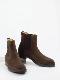 Tod's – Chelsea Boots aus Veloursleder Dunkelbraun
