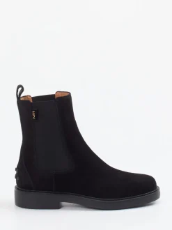 Tod's – Chelsea Boots aus Veloursleder schwarz
