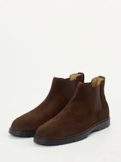 Tod's – Chelsea Boots aus Veloursleder dunkelbraun