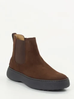 Tod's – Chelsea Boots aus Veloursleder schokobraun