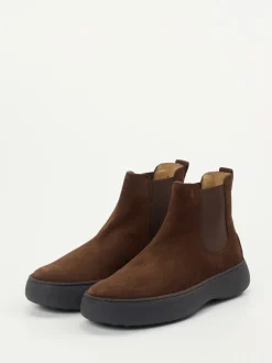 Tod's – Chelsea Boots aus Veloursleder schokobraun