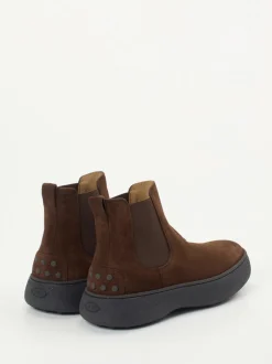 Tod's – Chelsea Boots aus Veloursleder schokobraun