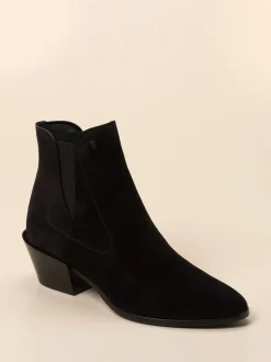 Tod's – Chelsea-Stiefelette aus Veloursleder schwarz