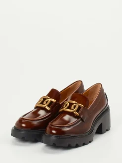 Tod's – Chunky Loafer aus Kalbleder Kastanienbraun