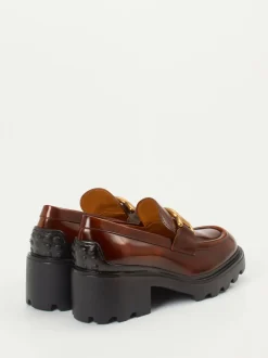 Tod's – Chunky Loafer aus Kalbleder Kastanienbraun