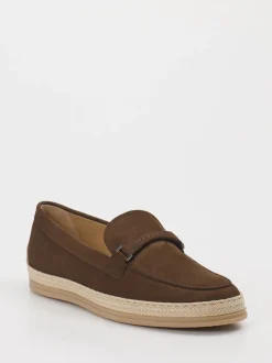 Tod's – Espadrille-Loafer aus Leder in Braun