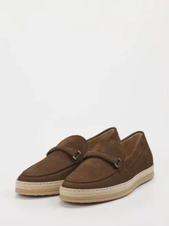 Tod's – Espadrille-Loafer aus Leder in Braun