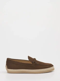 Tod's – Espadrille-Loafer aus Leder in Braun