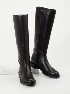 Tod's – Kniehohe Stiefel aus Kalbleder schwarz