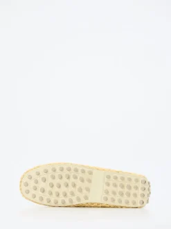 Tod's – Loafer aus Bouclé-Textil in Gelb