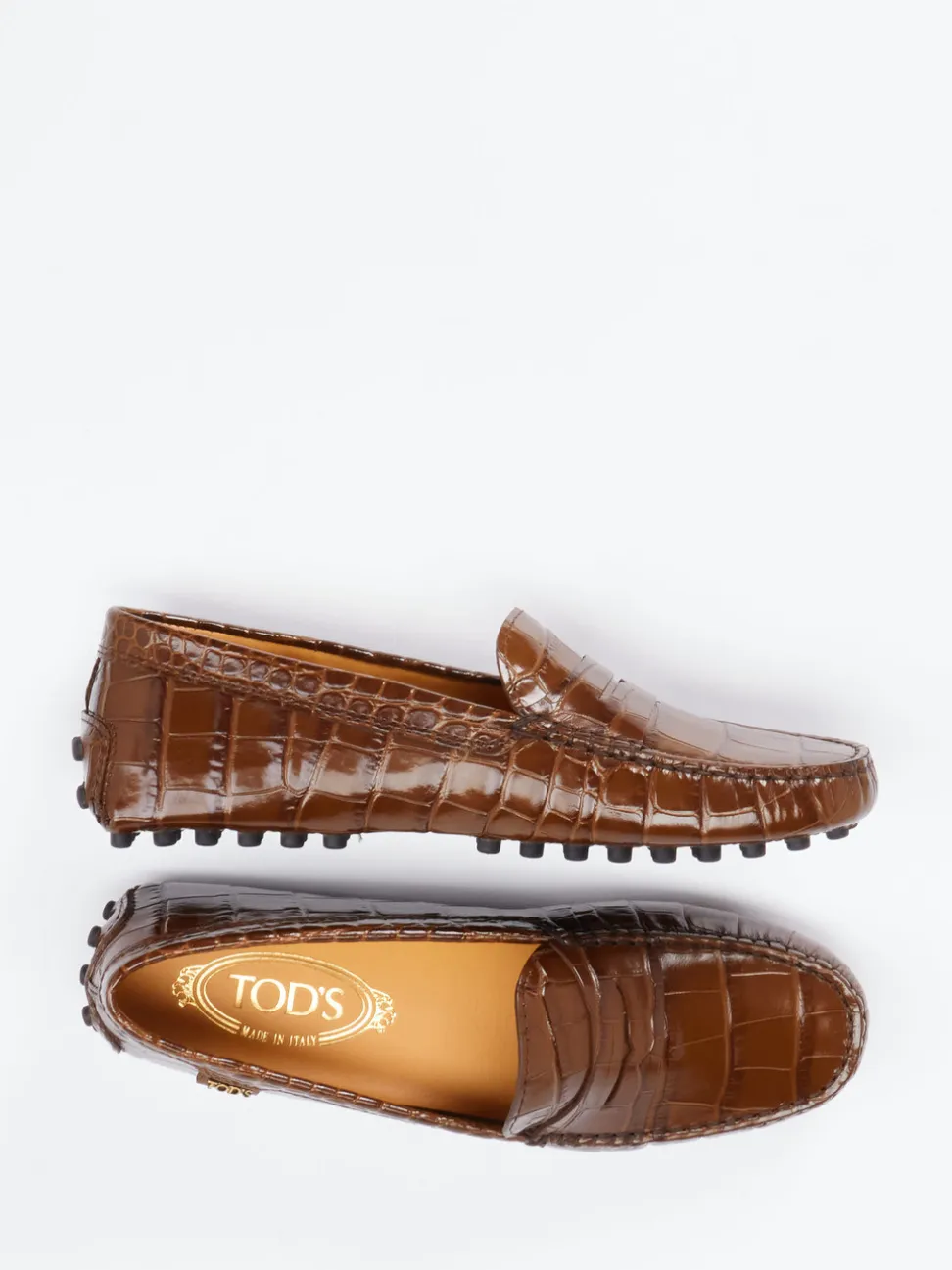 Tod's – Loafer aus geprägtem Leder in Braun
