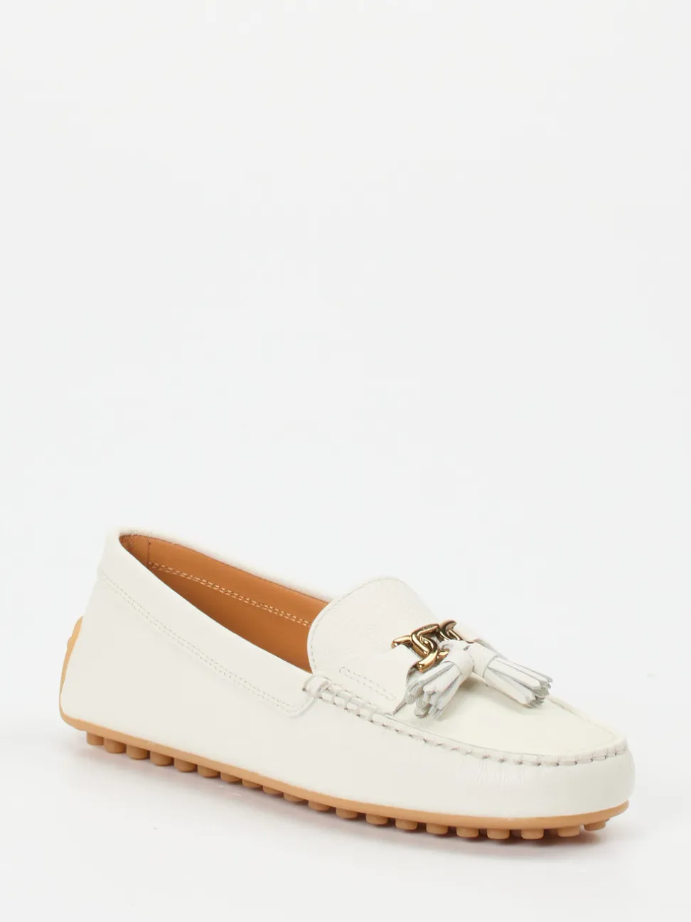Tod's – Loafer aus geprägtem Leder in Weiß