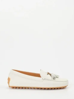 Tod's – Loafer aus geprägtem Leder in Weiß