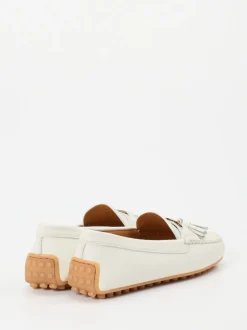 Tod's – Loafer aus geprägtem Leder in Weiß