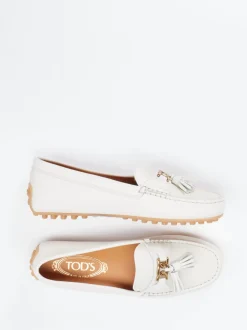 Tod's – Loafer aus geprägtem Leder in Weiß