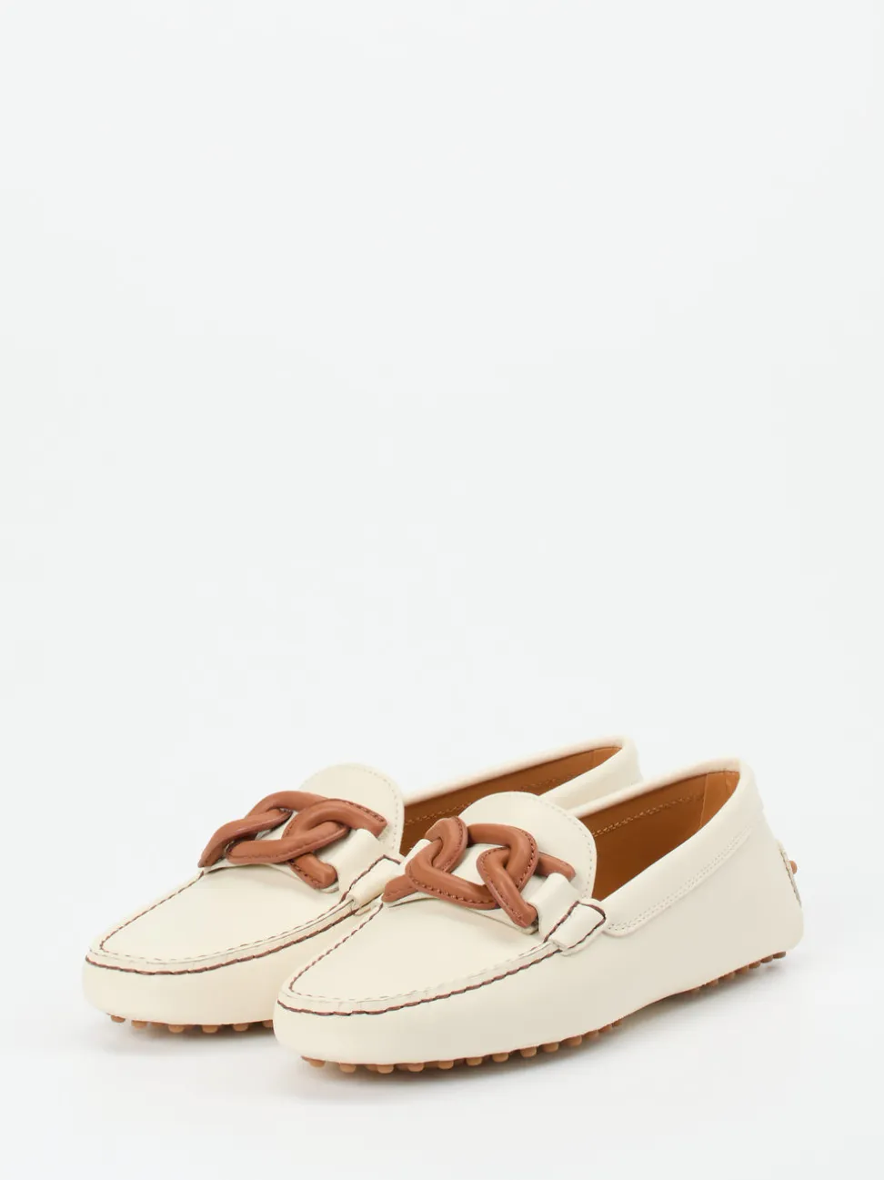 Tod's – Loafer aus Kalbleder in Cremeweiß