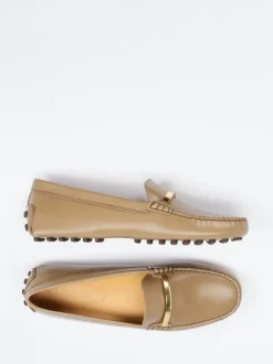 Tod's – Loafer aus Kalbleder in Sandbeige