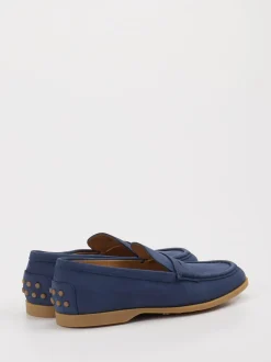 Tod's – Loafer aus Leder in Jeansblau