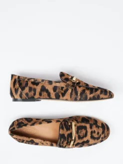 Tod's – Loafer aus Ponyfell in Leoprint