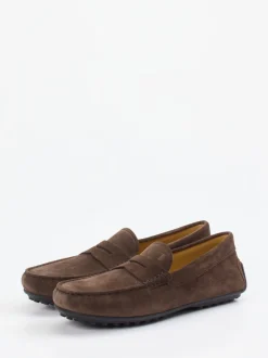 Tod's – Loafer aus Veloursleder in Braun