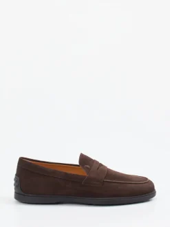 Tod's – Loafer aus Veloursleder Dunkelbraun