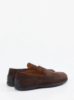 Tod's – Loafer aus Veloursleder Dunkelbraun