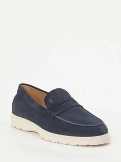 Tod's – Loafer aus Veloursleder in Nachtblau