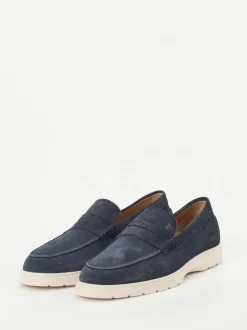 Tod's – Loafer aus Veloursleder in Nachtblau