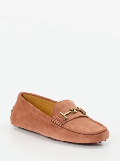 Tod's – Loafer aus Veloursleder in Terrakotta